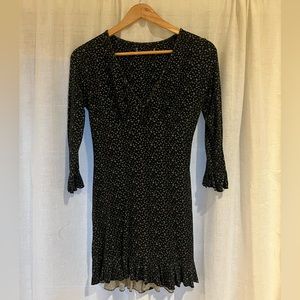 Blue floral urban v neck dress